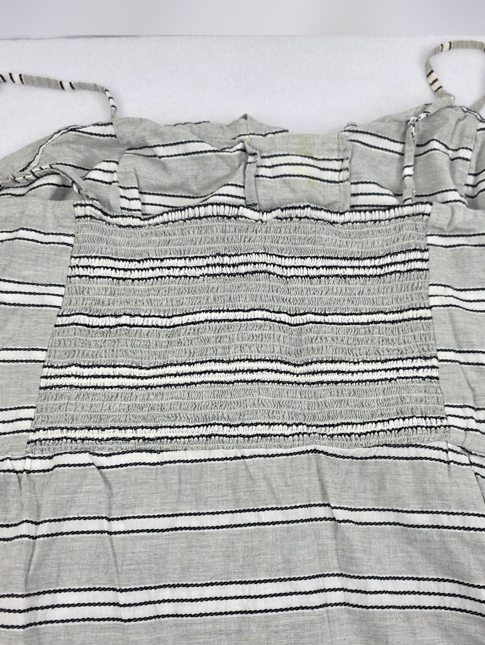 Arizona 3X Corset Style Striped Lace-Up Mini Dress Gray 3434-AB - Picture 11 of 13